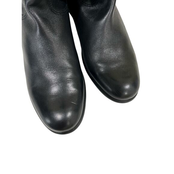 Ciao Bella Black Leather Riding Boots Back Zipper - Picture 6 of 10